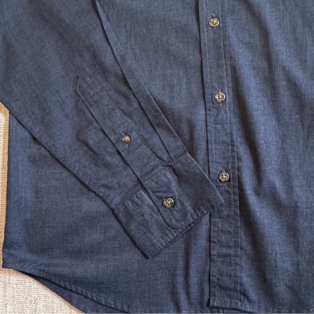OLD NAVY Everyday Shirt Long Sleeve Regular Fit Top Button Down Navy Men's M - Picture 5 of 13